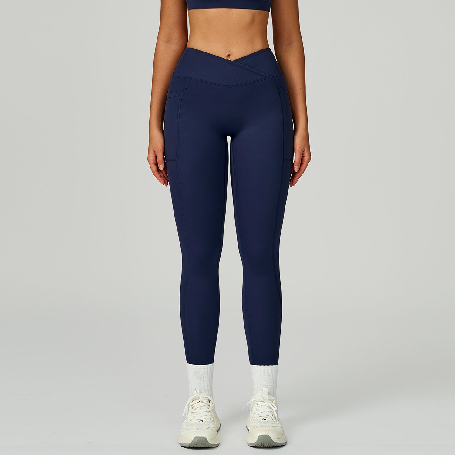 Nude Feel High Waist Yoga Pants Cross Waist Fitness Yoga Pants Women Outdoor Sports Running Tights Bella Mia