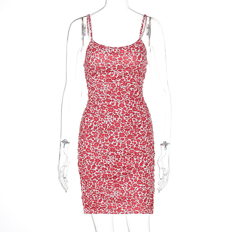 Summer Slim Fit Sexy Sexy Floral Strap Hip Dress Women Clothing Bella Mia