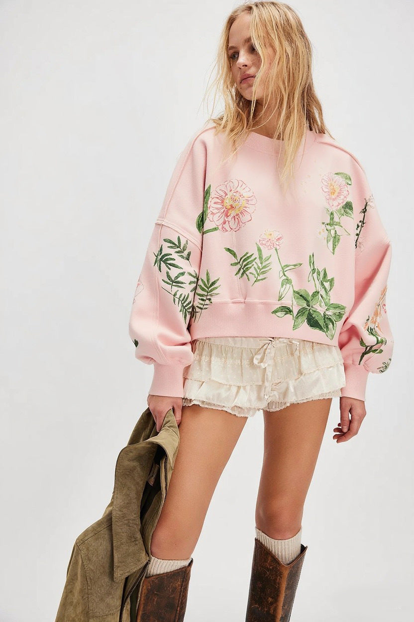 Autumn Winter Women Clothing Printing Loose Casual Top All Matching Hoodie Women Bella Mia