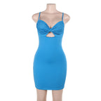 Sling Thin Glittering Chest Cup Knitted Sheath Dress Women Sexy Dress Bella Mia