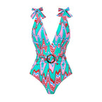 Spring Sexy Swimsuit Women Conservative Printed Swimsuit Wrap Skirt Set Bella Mia