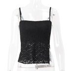 Women Clothing Summer Sexy Slim Lace Backless Solid Color Camisole Bella Mia
