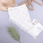 Spring Summer Women Clothing Sexy See-through Hollow Out Cutout Knitted Dress Open Oblique Tassel Beach Skirt Bella Mia