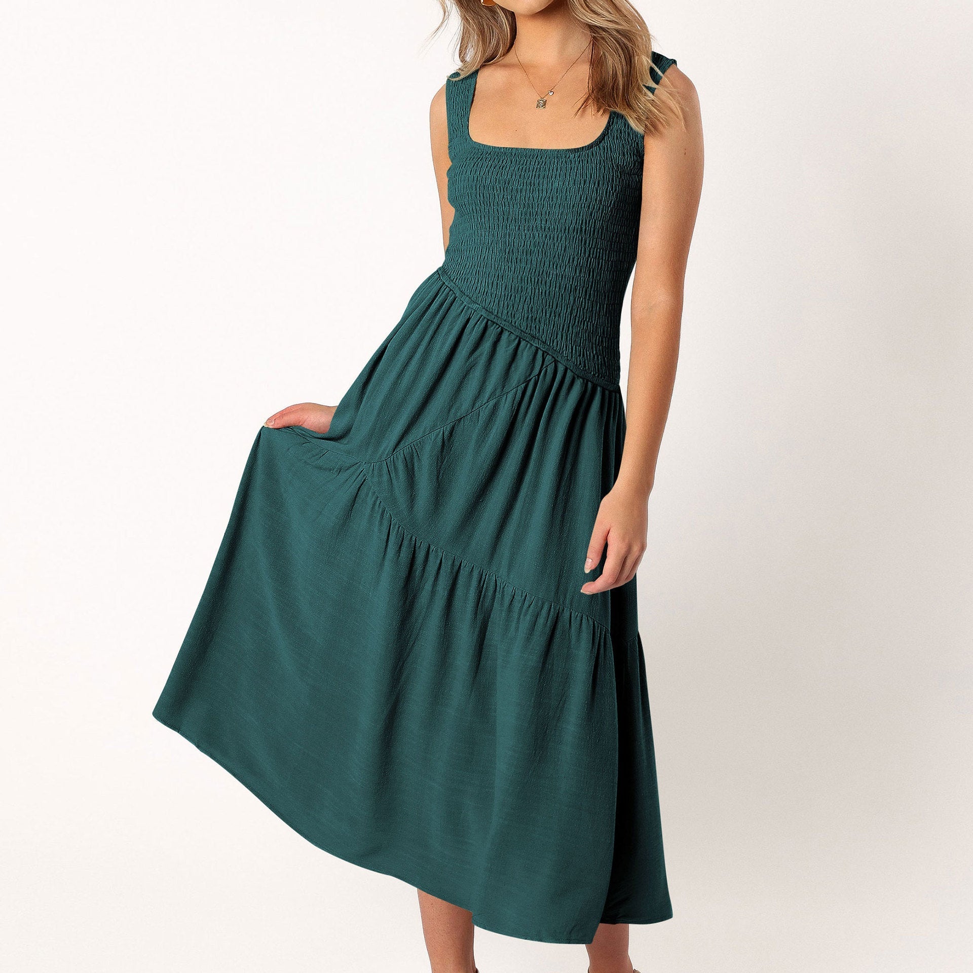 French Dress High Grade Elegant Women Spring Summer Sexy Backless U Neck Sleeveless Dress Bella Mia