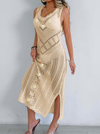 Beach Beach Cover Up Women Sexy Cutout Woven Shirt Vest Dress Hand Crocheted Stitching Holiday Dress Bella Mia