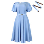 Women Clothing round Neck Puff Sleeve High Waist Dress Bella Mia