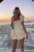 Summer Women Clothing Dress Ruffled Bud Waist Dress One Shoulder Tube Top Hip Dress Bella Mia