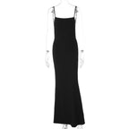 Women Clothing Summer Arrival Sexy Backless Spaghetti Straps Maxi Dress Solid Color Slim Fit Dress Women Bella Mia