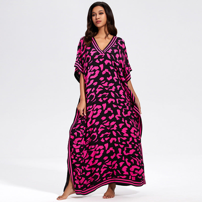 Rayon Vacation Loose Robe Beach Sun Protection Blouse Seaside Dress Women Swimsuit Outerwear Bella Mia