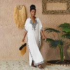 Vacation Beach Blouse Stand Collar Dress Beach Cover Up Swimsuit Outwear Bella Mia