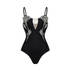 Solid Color One Piece Swimsuit Women Diamond Handmade High Quality Swimsuit Bella Mia