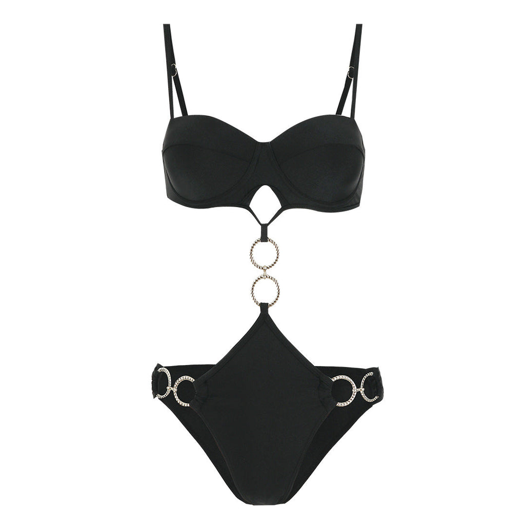 Solid Color One Piece Bikini Sexy Open Back Swimsuit Women Bikini Bella Mia