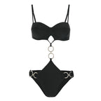 Solid Color One Piece Bikini Sexy Open Back Swimsuit Women Bikini Bella Mia