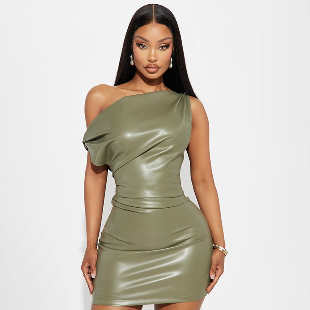 Crossbody Sheath Dress Women Clothing Sexy Nightclub Dress Bella Mia