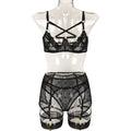 Sexy Three Piece Set Heavy Craft Bra Leg Ring Fashionable Three Piece Underwear Bella Mia