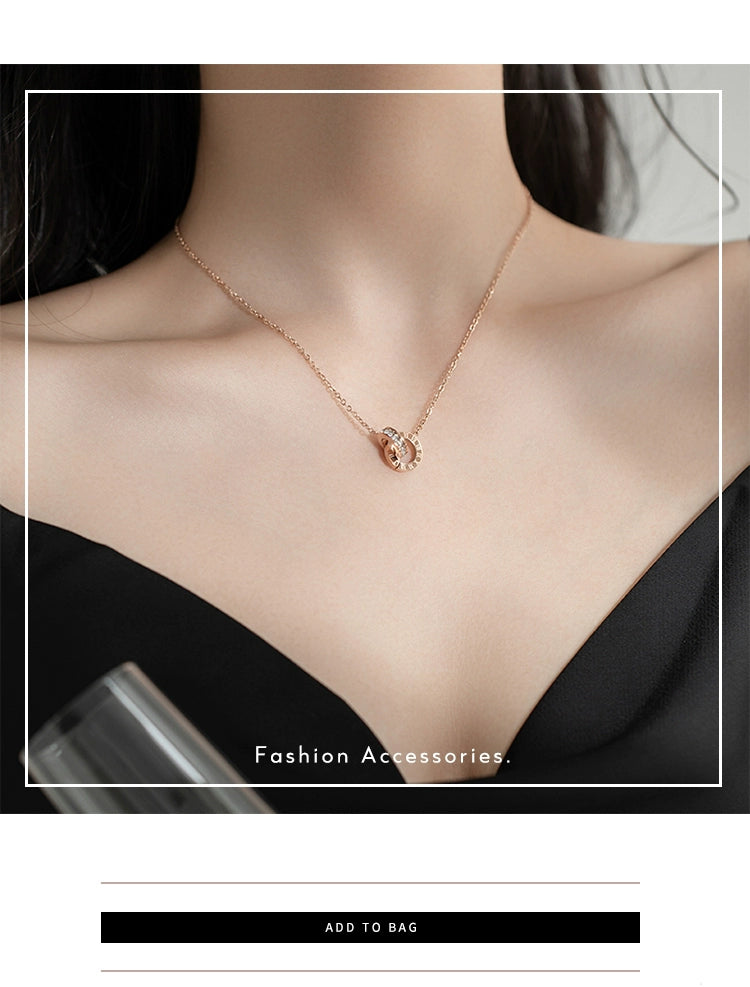 Fashion Ring Buckle Titanium Steel No Fading Girls Necklace Luxlife Brands