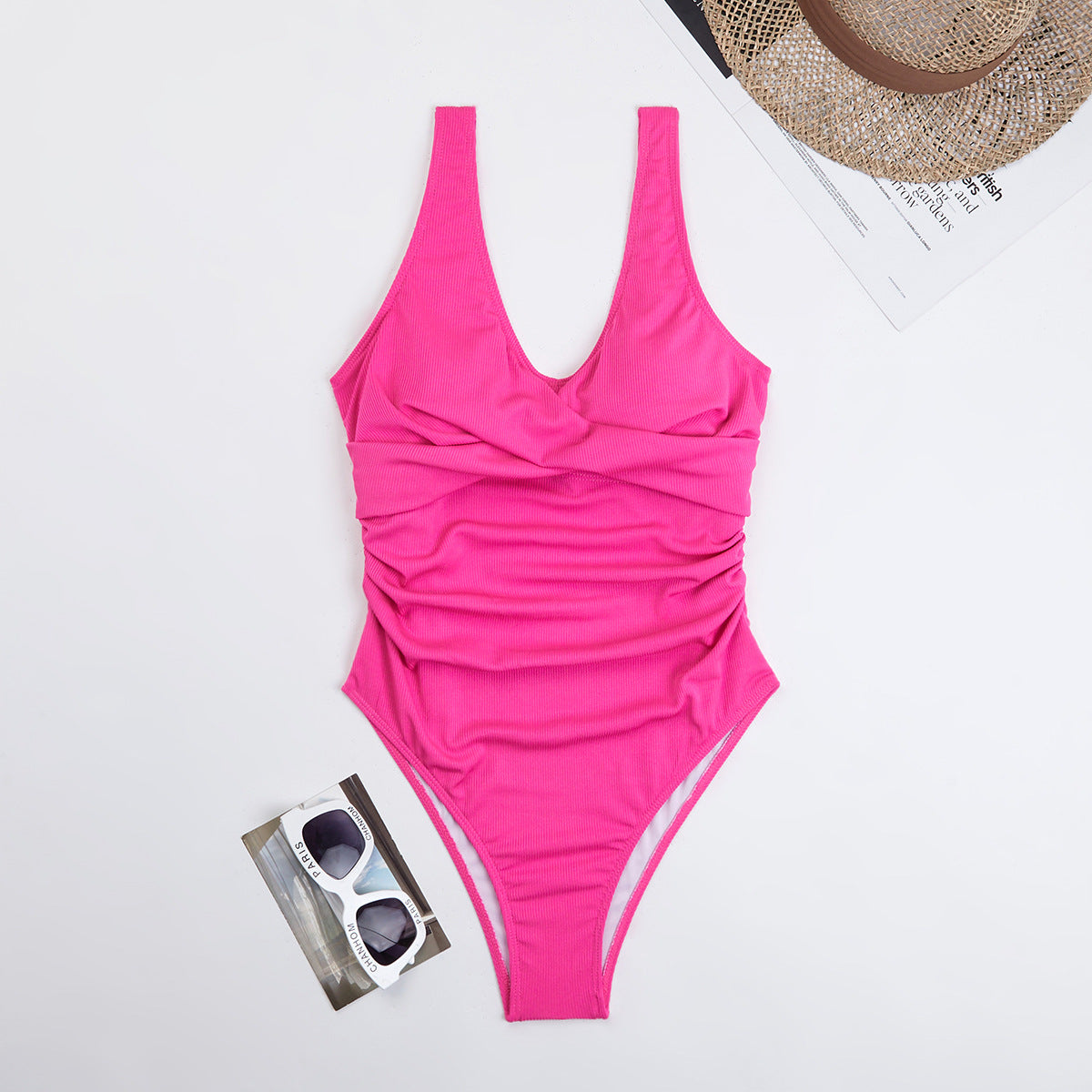 Swimsuit Women Triangle One Piece Solid Color Bikini Sports Conservative Swimsuit Bella Mia