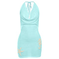 Women Clothing Summer Sexy Backless Slim Fit Pile Collar Hip Hanging Neck Dress Women Bella Mia