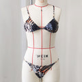 Three Point Low Waist Bikini Sexy Backless Print Split Swimsuit Women Bella Mia