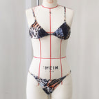 Three Point Low Waist Bikini Sexy Backless Print Split Swimsuit Women Bella Mia