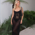 Floral Cutout Sexy Tight Beach Dress With Suspenders Backless Dress Spring Summer Bella Mia