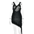 Summer V neck Slip Dress Women Sexy Backless Stitching Lotus Leaf Dress Bella Mia