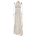 French Halter Polka Dot Satin Dress Sexy Elegant Backless Waist Trimming Dress Bella Mia
