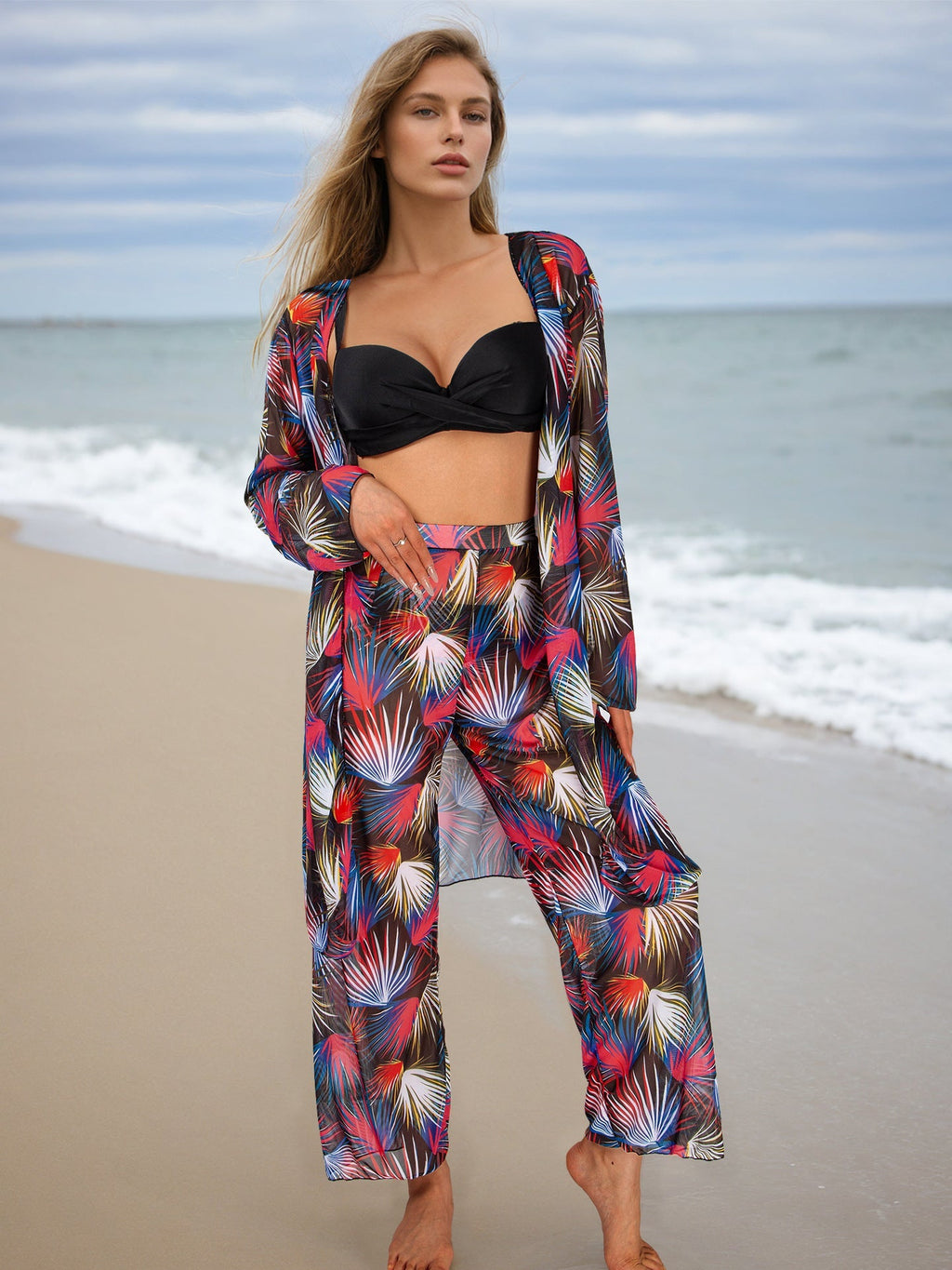 Four Piece Set Women Swimsuit Long Sleeve Blouse Sun Protective Pants Bikini Bella Mia