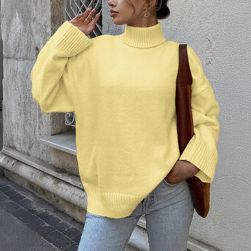 Casual Wool Solid Color Long Sleeve Sweaters Women Clothing Autumn Winter Bella Mia