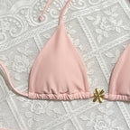 Sexy Exposed Back Women Summer Beach Solid Color Bikini Bella Mia