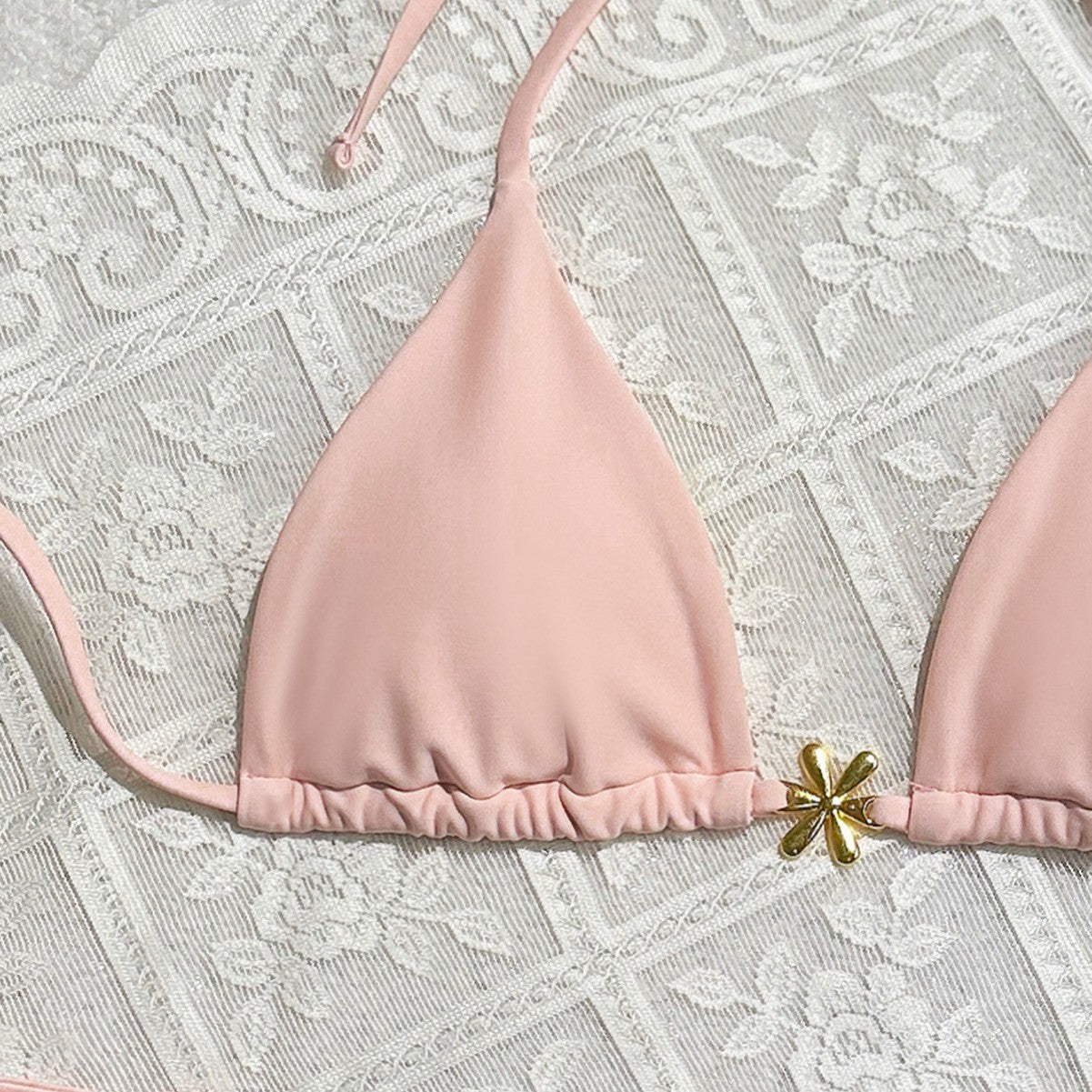 Sexy Exposed Back Women Summer Beach Solid Color Bikini Bella Mia