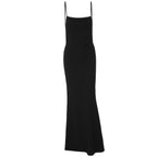Women Clothing Summer Arrival Sexy Backless Spaghetti Straps Maxi Dress Solid Color Slim Fit Dress Women Bella Mia