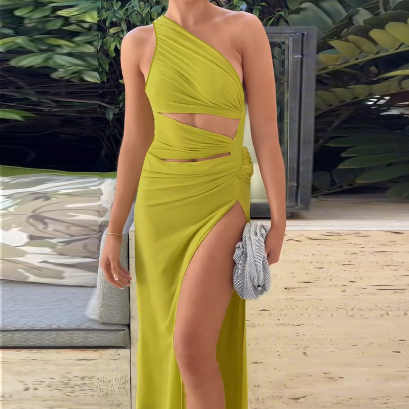 Autumn Sheath Dress Socialite Elegant Sexy Slim Shoulder Holiday Dress