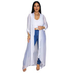 Europe Russia Women Casual Chiffon Shirt Long Cardigan Sunscreen Coat Bella Mia