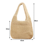 Shoulder Straw Bag Mori Hand Woven Bag Casual Large Capacity Beach Bag Bella Mia