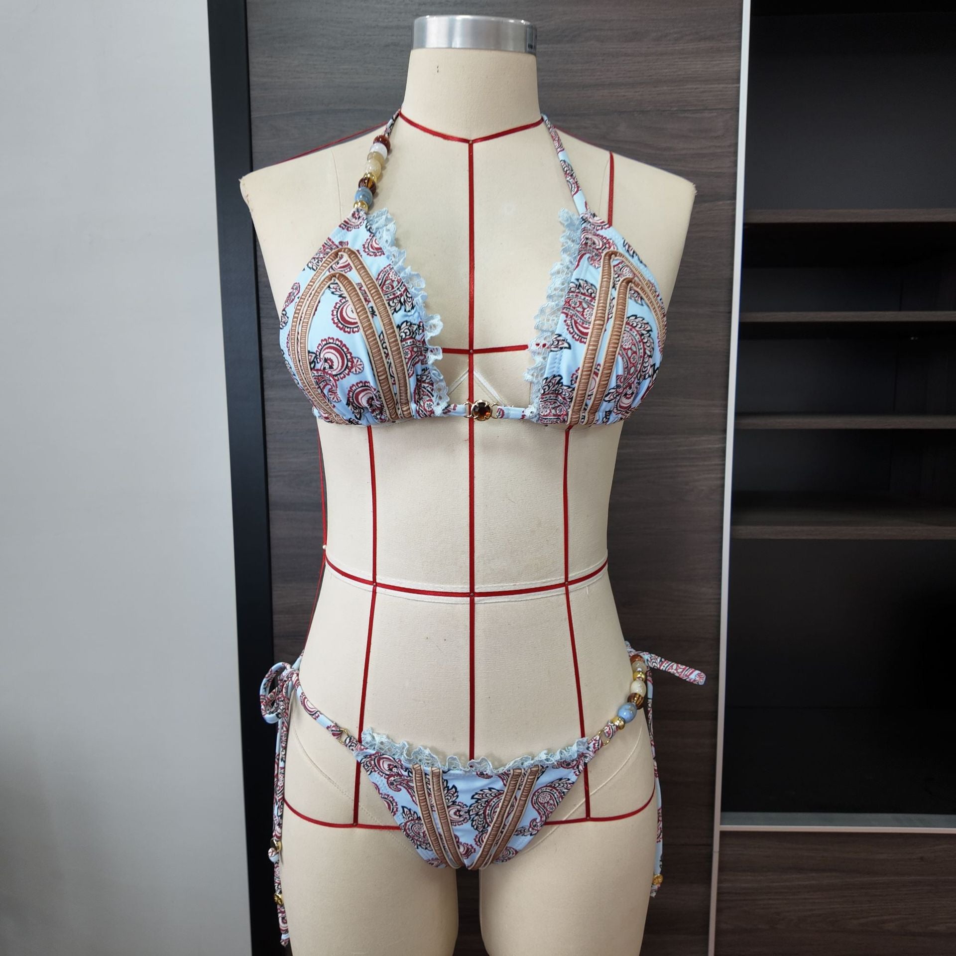 Arrival Printed Split Swimsuit Women Sexy Stitching Lace Banded Bikini Bella Mia