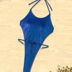 One Piece Women Swimsuit Backless Ornament Lace up Sexy Bikini Bella Mia