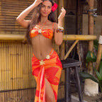 Women Sexy Print Beach Skirt Bikini Swimsuit Blouse Sun Proof Set Bella Mia