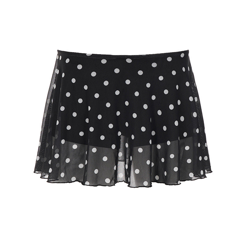 Women Clothing Summer Dot Mesh Sweet Spicy See through Sexy Skirt Bella Mia