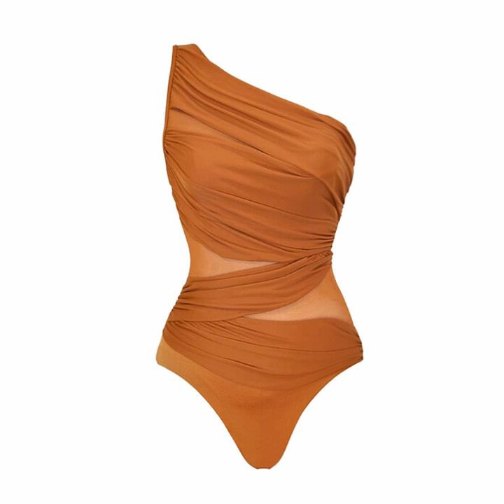 Slant Shoulder Slimming High End Vacation Beach Swimsuit Women Bella Mia