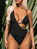 Women Solid Color One Piece Swimsuit Sexy Bikini Bikini Summer Bella Mia