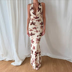 Women Clothing Autumn Sexy Swing Collar Vacation High Waist Figure Flattering Sheath Dress Maxi Dress Bella Mia