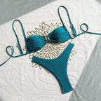 Bikini Sexy Bikini Solid Color Tube Top Split Women Swimsuit Women Bella Mia