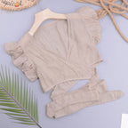 Sexy Vacation Beach Cross Cardigan Modern Avant Garde Solid Color Slubbed Fabric Women Tops Bella Mia