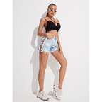 High Waist Slimming Lace-up Denim Shorts Women Summer Slim Fit Slim Fit Pants Bella Mia