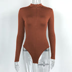 Autumn Winter Bottoming Shirt Women Clothing Long Sleeve Zipper Tight Bodysuit Bella Mia