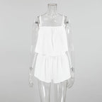 Thin Summer Pajamas Women Suspender Shorts Two Piece Set Sexy Stretch Soft Home Wear Bella Mia