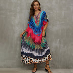 Rope Positioning Maxi Dress Loose Robe Seaside Vacation Beach Dress Bikini Swimsuit Blouse Women Bella Mia