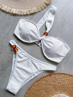 Popular Colors Solid Color Bikini Sexy Backless Split Swimsuit Nylon Bikini Bella Mia