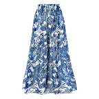 One Piece Swimsuit Women Skinny Slimming Vintage Printed Chiffon Dress With Steel Bracket Hard Bag Bella Mia